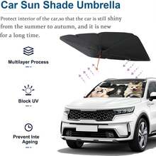 Socira Gorgeous Eyelash Car Windshield Sun Shade Umbrella Foldable Sunshade For Front Window Auto Windshield Sunshade Protect From Sun Rays Heat 57'' X 30'' Fits Most Cars Trucks &Amp; Suvs - 57X31 Inch - View 9