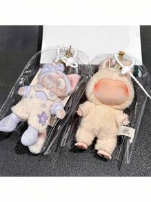 1pc Labubuu The Monsters Protective Acrylic Hard Case With Keychain, Clear Display Box For Labulabu Collectibles, Figurine Accessories (Figurine Not Included), Home Decor, Gifts For Women