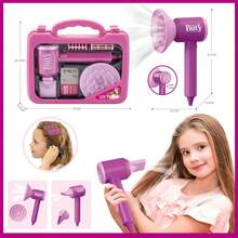 儿童角色扮演吹风机和直发器发型设计套装玩具，公主化妆美容沙龙装扮玩具套装，适合女孩的礼物