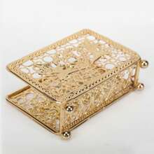 1 pièce Porte-serviette carré en métal électrolysé de 9,5 * 5 cm, porte-serviette, porte-serviette créatif, tissu vertical pour restaurant occidental