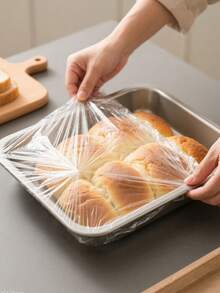 100/50/10 Stück Lebensmittel Abdeckungs-Tabletts, PE-Frischhaltefolie, staubdicht & fliegenfest, geeignet für 25*35cm und 30*40cm Tabletts, transparente elastische Lebensmitteltablett-Abdeckungen, geeignet für Brot, Obst, Gemüse & Desserts, perfektes Zubehör für Haushaltsgeräte, Küche/Bäckerei/Lebensmittelkonservierung