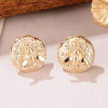 1 Pair Fashion Oval Drip Oil Bee Inlaid Design Women Copper Alloy Daily Party Gift Earrings