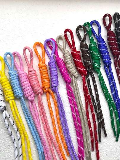 1pc Colorful Dopamine Knotted Polyester Handmade Woven Rope, DIY Accessory For Bag, Phone Chain, Jewelry Pendant