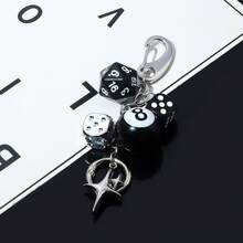 1pc Unisex Fashionable Lucky Dice Keychain, New Multi-Sided Dice Pool Ball Phone Case Bag Car Key Chain Pendant Car Accessories Bag Charm
