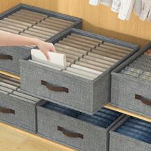 1 Peça Caixa de Armazenamento de Roupas Atualizadas, Cinza, de Duas Fileiras, Lavável, Conveniente para Organização Sazonal, Gaveta Grande Dobrável de Grande Capacidade para Uso Doméstico, Fácil de Carregar, Dobrar e Armazenar, e Fácil de Extrair Organizador de Roupas Íntimas, Organizador de Gaveta, Organizador de Gravatas de Roupeiro