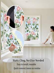 1Roll Rainbow Window Privacy Film Decorative Stained Glass Diamond Pattern Window Sticker With Iridescent Tint Non-Adhesive Static Cling For Home Office Bathroom Room Decor Home Decor Wall Decor Wall Stickers Stickers Wall Sticker