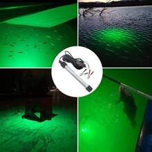 50000Lumens 12V 24V 120 LED Green Underwater Fishing Light Lamp Fish Attract 5m - 黑色 - 查看 11