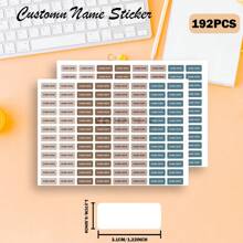 [Customized] 96/192/288/384pcs Personalized Labels, Customized Name Labels For School Supplies, Back To School, Lunch Boxes, Books, Pencils, Water Bottles, Toothbrush Stickers