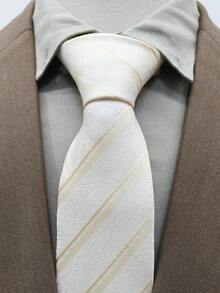 1pc Men's Classic Striped Necktie, Suitable For Formal Occasions, Business Attire - A - View 5
