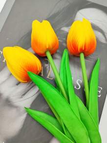 5pcs Premium Artificial Flowers, Real Touch Tulips Bouquet, DIY Craft Bridal Bouquet Home Table Living Room Decoration,For Wedding Room Home Hotel Party Event Christmas Decor,Valentine's Day