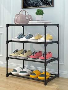 1 pieza Estantería de almacenamiento de zapatos de 4 o 5 niveles, multiusos y de almacenamiento simple, ahorra espacio, apta para entrada, armario, sala de estar, garaje - Negro - Ver 9