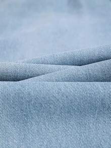 Women's Fashion Elastic Waist Loose Wide Leg Jeans, Casual Solid Color Pants, Casual, Cute, Sexy Woven Fabric, Comfortable Cotton Blend, Cool Spring/Summer New Arrival - Light Wash - View 4