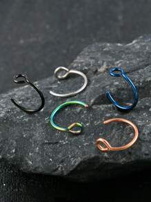 1 pieza/3 piezas de anillo de nariz falso minimalista en forma de C de acero inoxidable calibre 20G, versátil para hombres y mujeres, joyería de perforación corporal, disponible en oro y plata, en tamaños de 8mm/10mm. Adecuado para usar en partes del Body como nariz, orejas, labios, etc. Es un excelente regalo para cualquier festividad o día especial para sus amigos, seres queridos y familia, como el Día de Acción de Gracias, Navidad, Día de San Valentín, cumpleaños, aniversarios, etc.