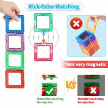 Magnetische Bauklötze Spielzeug für Kinder, großer Magnet MINT Spielzeug Lernspiel Konstruktions-Set Magnetspielzeug für Kinder im Alter von 3-6 Jahren Geburtstaggeschenke Magnetgeschenk Zufällige Farbe