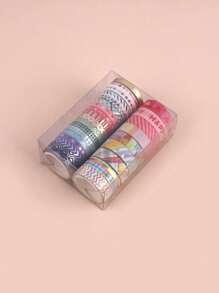 27 rotoli di set di nastri washi colorati in scatola per accessori per studenti, forniture per arti e mestieri, nastro decorativo adesivo per brochure, forniture scolastiche, back to school