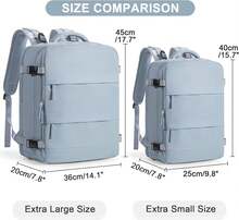 Large Travel Backpack Carry On Flight Approved Mochila De Viaje Carry On Backpack For Airplanes Spirit Airlines Personal Item Bag 18x14x8 Inches Travel Bag Traveling Backpack For Women Men Grey Blue - Blue - View 5
