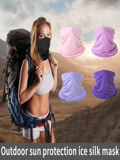 4pcs/Pack17.8*9.6 Inches Sun Protective Anti UV Moisture-Wicking,Breathable,Anti-Sand, Dust-Proof, Sun-Proof Sports Headband, Neck Gaiter,Mask, Scarf, Perfect For Men And WomenOutdoor Activities Such As Riding, SkiingHiking, Climbing, Fishing, Etc. SkiMask,Suitable For Cycling,RidingMotorcycle And Skiing