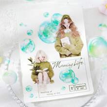 1 rollo de cinta washi de burbujas de color aleatorio para planificador/decoración de álbumes de recortes, útiles escolares, de vuelta a la escuela