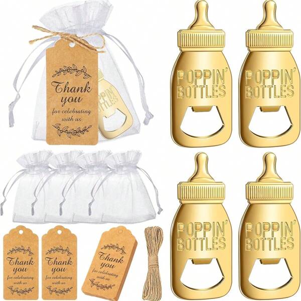 80 piezas Juego de abrebotellas para recuerdos de baby shower, recuerdos de fiesta de baby shower, recuerdos para invitados de baby shower, regalos de vuelta para invitados de baby shower, recuerdos de fiesta de baby shower para niños y niñas