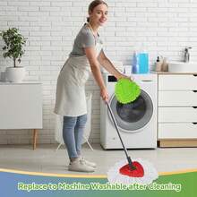 7 Pack Reusable Microfiber Mop Pads Compatible With O-Cedar EasyWring Triangle Mop,3 Elastic Mop Head 2 White Mop Replacement,One Scrub Brush & One Base For Deep Clean,Machine Washable Mop Refills