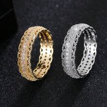 1 件时尚单排方晶锆石星形闭合戒指，适合女性日常、派对、休闲穿着 - 銀色 - 查看 2