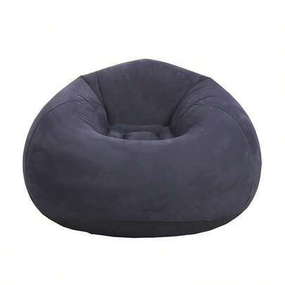  TAIMASI 1pc Beanless Bag Inflatable Lounge Chair, Flocking Multifunctional Portable Inflatable Sofa, Round Single Sofa For Living Room, Office Lunch Break, Outdoor Picnic Camping - Perfect For Labor Day, Thanksgiving, Christmas, And New Year's Outdoor Gatherings And Gifts