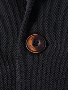 Men's Suit Jacket Solid Color Long Sleeved Suit Can Be Paired With Trousers, Business Simple Versatile Work Clothes, Single Button Cardigan - 黑色 - 查看 4