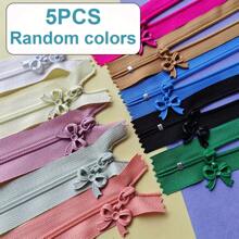 5Pcs Pastel Nylon Flower Zippers, 25cm Self-Locking Colorful Zipper Pulls With Decorative Floral Design For DIY Sewing, Crafts, Wallets & Dolls - Mixed Colors Zippers Craft Supplies