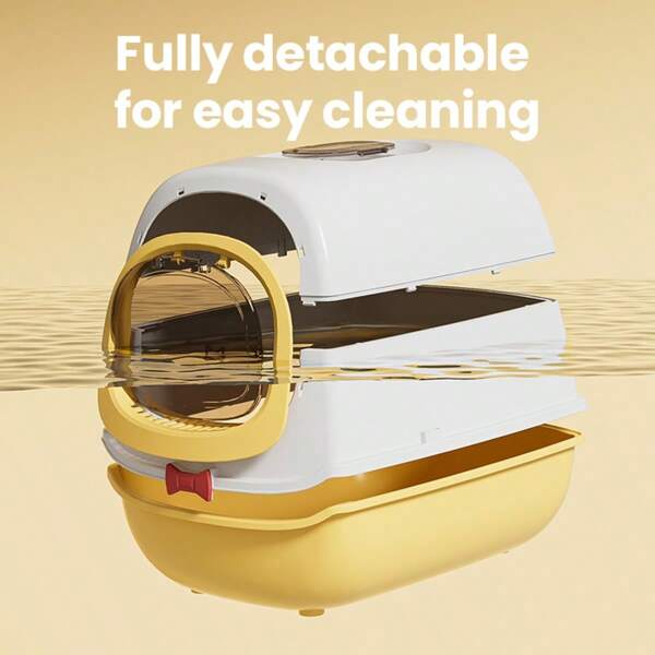 Cute Design, Large Space, Fully Enclosed Cat Litter Box, Detachable, Easy To Clean, Large Capacity Cat Toilet, Deodorizing, Easy To Lift In The Middle, Convenient And Quick To Scoop Up Litter Box And Pet Supplies