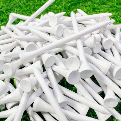 10/50/100pcs 8.3cm/3.26in White Wooden Golf Studs, Outdoor Sports Equipment