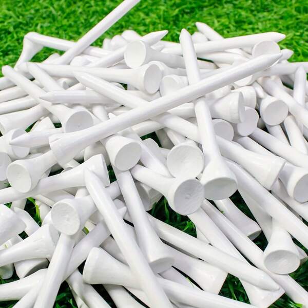 10/50/100 stuks 8,3 cm/3,26 inch witte houten golfnoppen, buitensportuitrusting