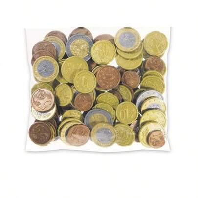 欧元硬币玩具套装，儿童欧元硬币，角色扮演益智玩具，玩具收银机，儿童商店收银机玩具硬币，适合角色扮演游戏