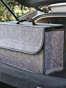 1 pieza Caja de almacenamiento de equipaje para coche de color negro, accesorios para coche. Caja de almacenamiento plegable de fieltro portátil para coche, caja de almacenamiento de herramientas para coche, opciones de múltiples tamaños