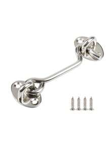 Gancio anti-vento in acciaio inossidabile nero, accessori per gancio per finestra rinforzato, accessori per gancio per finestra, gancio in acciaio inossidabile, accessori per gancio per finestra rinforzato con un aspetto elegante, semplice e pratico, che aggiunge privacy a qualsiasi porta scorrevole, perfetto per fissare la posizione di porte, cancelli e finestre, adatto per bloccare strappi, porte di capanni o finestre che si aprono