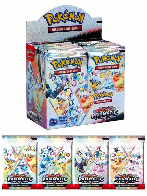 pokemon (Basic Paper Quality, For Display Only)Pokemon Cards Booster Battle Pokemon TCG Scarlet & Violet Prismatic Evolutions Booster Pack Collection Cards Toys(Randomized Styles)