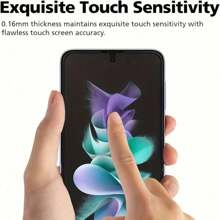 3Pcs Privacy Hydrogel Film For Galaxy Z Flip Series, Polyethylene Terephthalate Glossy Screen Protector, Fingerprint Compatible, Anti-Scratch, Ultra HD, Non-Tempered Soft Guard