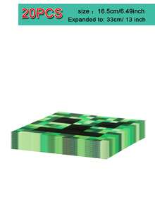 10 件像素派对用品 像素矿工派对用品 像素生日派对装饰品