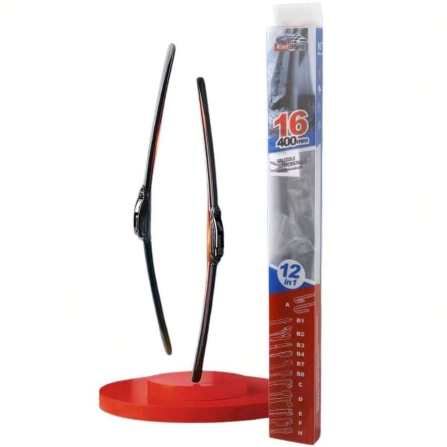 12 Buckle High-End Integrated Wiper Multi-Function Wiper, Silent Wiper Strip, Interchangeable Joint, Boneless Wiper Blade, Car Wiper Blade - Black - View 1