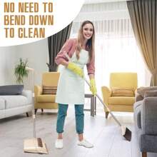 Broom And Dustpan Set House Brooms For Sweeping Indoor Collapsible Broom And Dust Pan Combo For Home Office Kitchen Lobby Floor Pet Hair