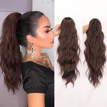 Synthetic Fiber Curly Ponytail Clip-On Hair Extensions, Convenient To Wear, Suitable For Various Occasions Such As Carnival - Multicolor - View 9