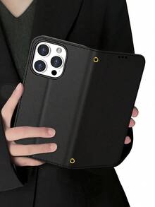 Phone Lanyard Wallet Case For 16 Pro Max, Crossbody Strap Cell Phone Case Compatible With IPhone13/14/11 6.1 Inches, Flip Phone Case For Galaxy A56/A16/A55/S25 Ultra/S25 Edge With Adjustable Lanyard, Folio Phone Case Cover With Magnetic Buckle Compatible With IPhone 11/12/13/14/15/16/16E, PU Leather Shockproof Protective Case Compatible With IPhone7/8/SE/XR/12 Pro Max/15 Pro Max, Card Holder Kickstand Phone Cover Compatible With Note 14 Pro. - Black - View 9