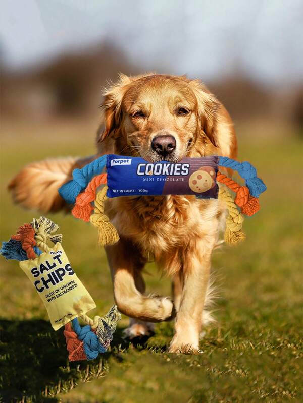 1PC Durable Squeaky Dog Chew Toy - Tough Twisted Rope Design For Interactive Play, Ideal For Small To Medium Breeds