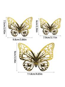 12 pièces Stickers muraux papillons 3D creux, pour décoration de gâteau, décoration de mariage, maison et salon, décoration d'anniversaire, stickers, décalcomanies murales, décoration pour la maison, décoration de fête pour l'intérieur et l'extérieur, articles de décoration de printemps, rafraîchissez votre maison, stickers de décoration de fête, cadeaux d'été, plage, rentrée scolaire, fournitures scolaires, décoration de chambre, cadeaux de remise des diplômes, décoration murale personnalisée