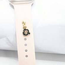 1pc Diamond Encrusted 26 English Letter Charm, Suitable For Silicone Watch Band Decoration