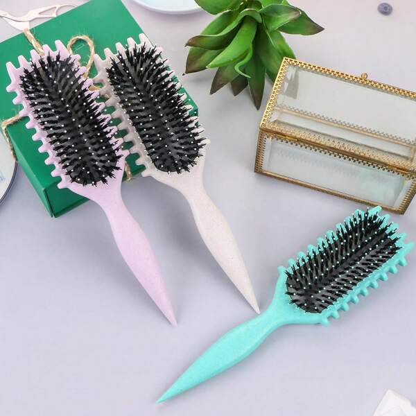 Brosse définissante pour les boucles prête pour l'été - Outil de démêlage anti-frisottis et sans traction pour un coiffage de cheveux bouclés sans effort, obtenez des boucles parfaites