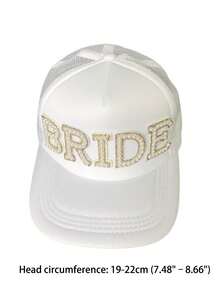 1PC White Pearl Baseball Cap-Stylish Embellished Hat For Women, Ideal For Back To School, Travel, Daily Wear, Photoshoots, Campus Outfit - Multicolor - View 6