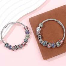 Large Hole Metal Spacer Beads For Bracelet Necklace Jewelry Making, Rhinestone Focal Beads For Pen Hair Keychain, Mixed Style