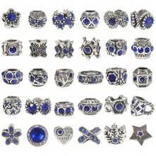 Large Hole Metal Spacer Beads For Bracelet Necklace Jewelry Making, Rhinestone Focal Beads For Pen Hair Keychain, Mixed Style