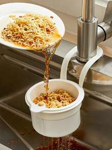 1pc Multifunctional Hanging Over Sink Basket, Detachable Sink Strainer For Kitchen, Bathroom Drain Filter & Food Waste Separator, Fruit Washing Colander, Suitable For Apartment Living