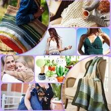 126 pièces Set de crochet pour débutants, comprend un fil acrylique à 100%, des crochets à tricoter et un sac de rangement noir, un kit de crochet ergonomique et portable, convient à tous les débutants (accessoires et couleurs de fil aléatoires)